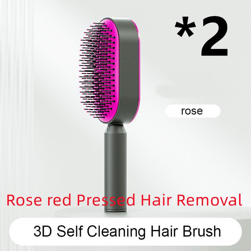 Self Cleaning Hair Brush For Women One-key Cleaning Hair | Hair Dryer - GlowBoldBeauty